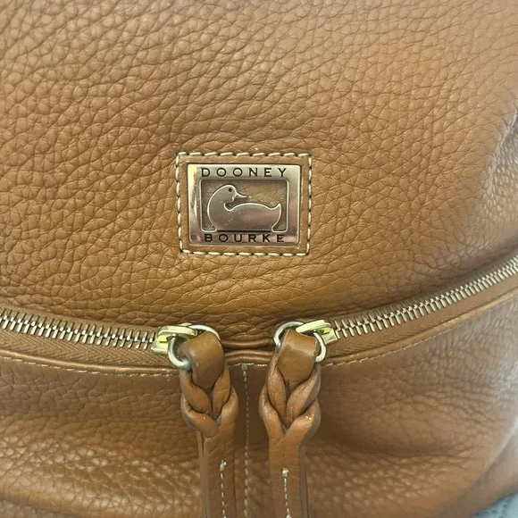Dooney & Bourke Florentine brown pebble leather shoulder bag. Leather Bucket Bag - Picture 2 of 10